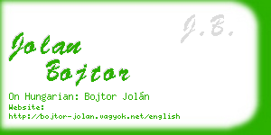 jolan bojtor business card